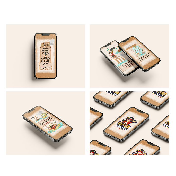 Mobile app screens shown on phone mockups