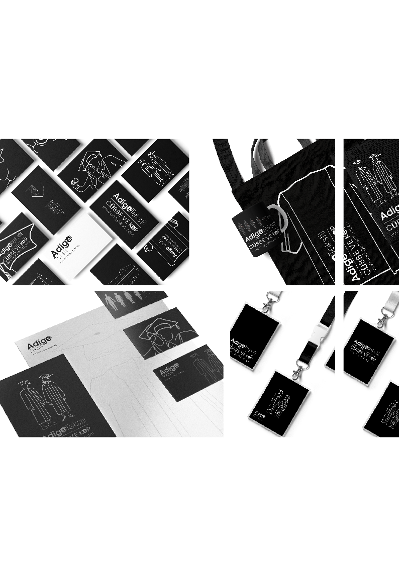 Dark business card set scattered on a surface