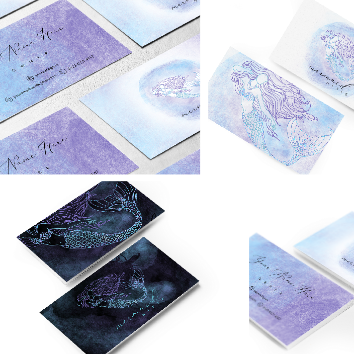 Cosmic themed business card set with phone
