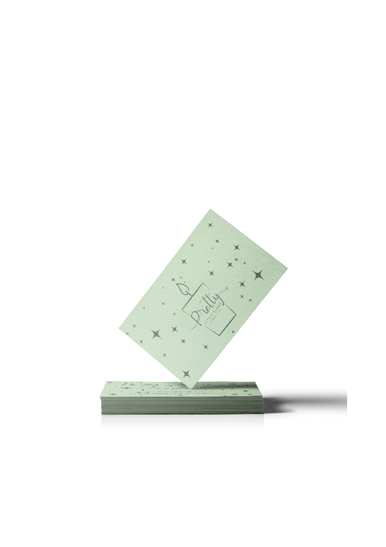 Green note card with star pattern