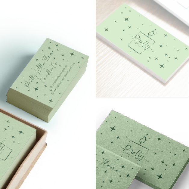 Handwritten style green card set
