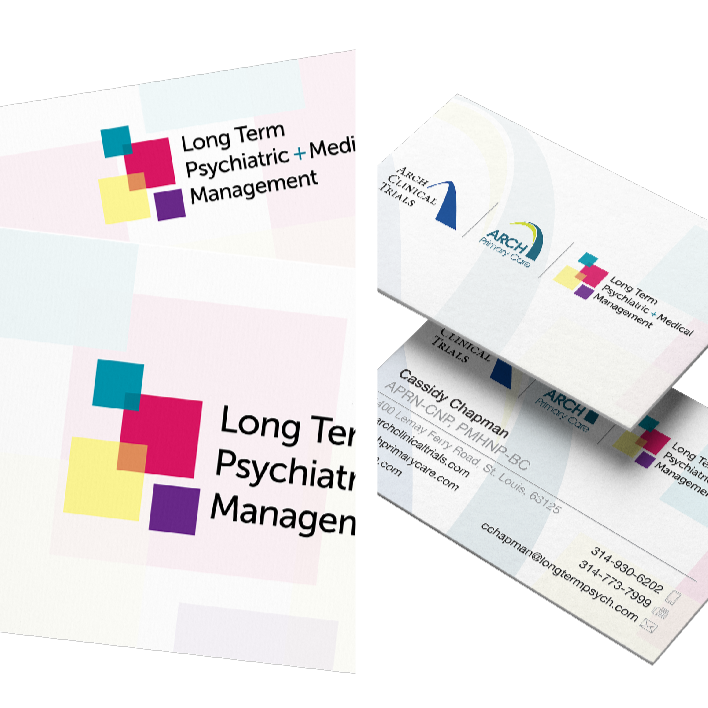 Psychiatric care brand cards and brochure