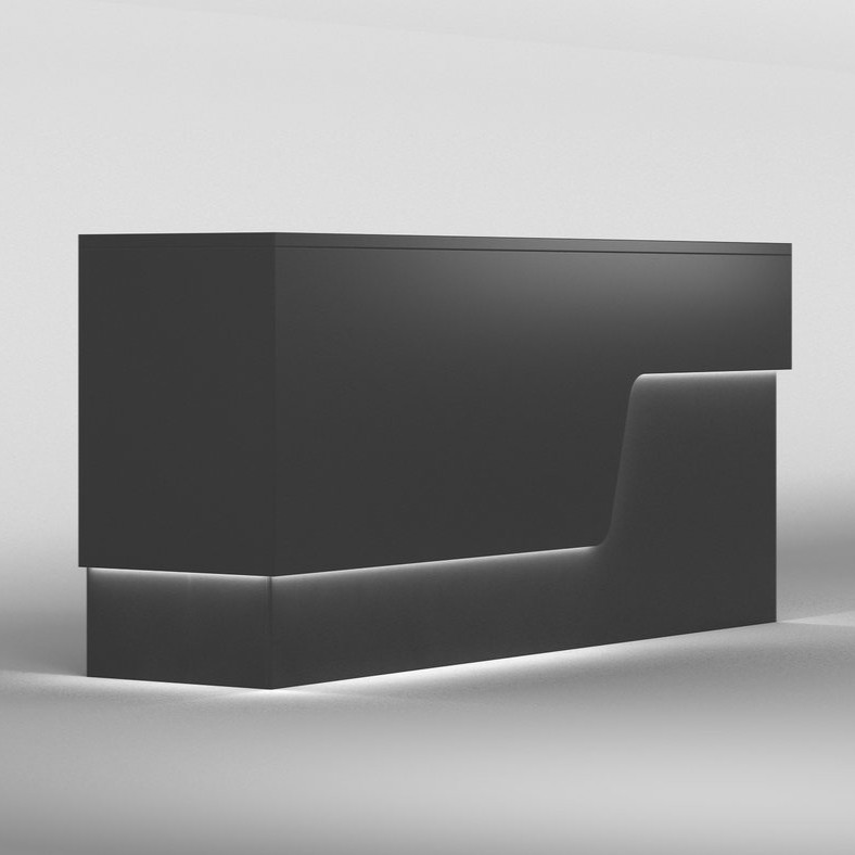 Black reception counter product render